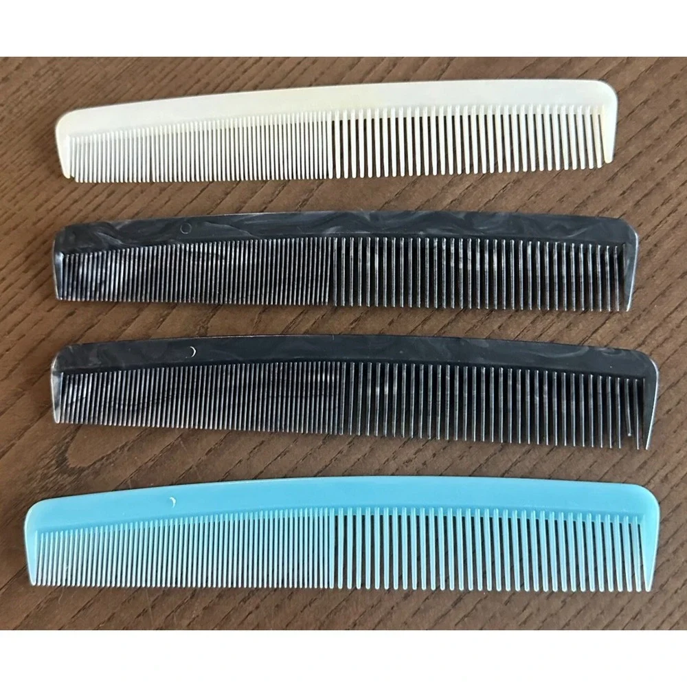 Vintage Real Silk Indianapolis Lot of 4 Combs Black‎ Marble Cream Blue